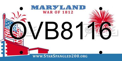 OVB8116 Maryland License Plate