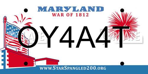 OY4A4T Maryland License Plate