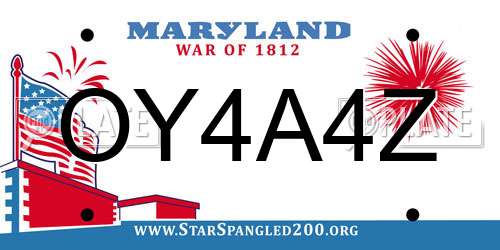 OY4A4Z Maryland License Plate