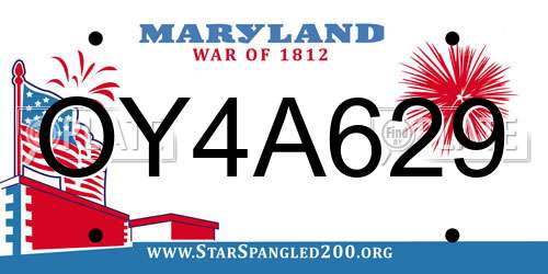 OY4A629 Maryland License Plate