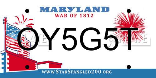 OY5G5T Maryland License Plate
