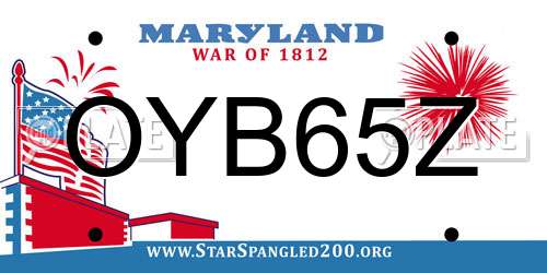 OYB65Z Maryland License Plate