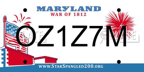 OZ1Z7M Maryland License Plate