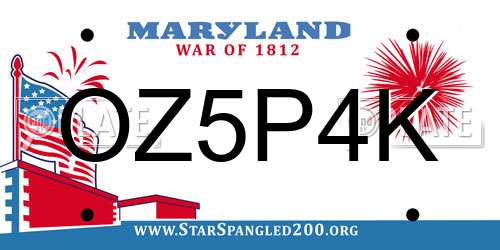 OZ5P4K Maryland License Plate