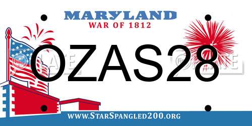 OZAS28 Maryland License Plate