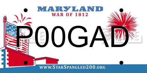 P00GAD Maryland License Plate