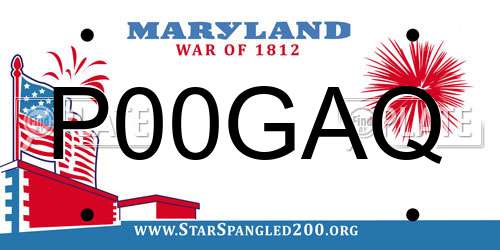 P00GAQ Maryland License Plate