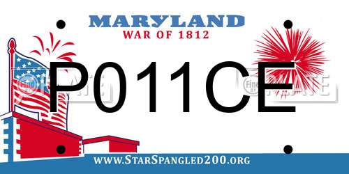 P011CE Maryland License Plate