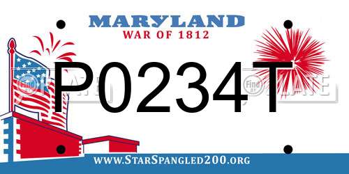 P0234T Maryland License Plate