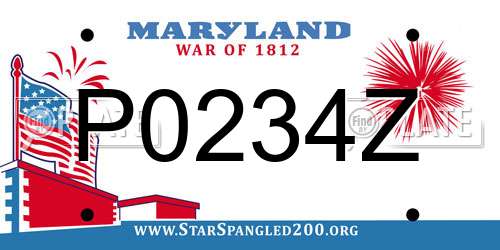 P0234Z Maryland License Plate