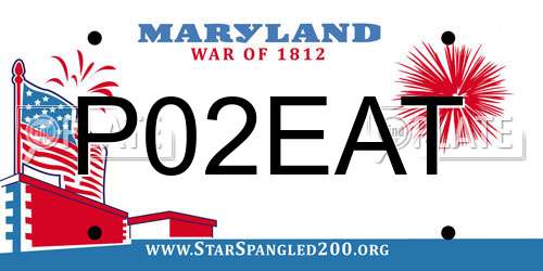 P02EAT Maryland License Plate