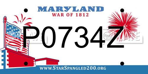P0734Z Maryland License Plate