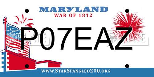 P07EAZ Maryland License Plate