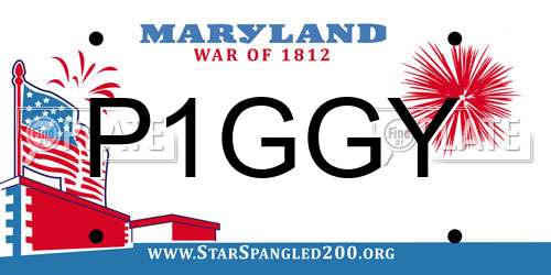 P1GGY Maryland License Plate