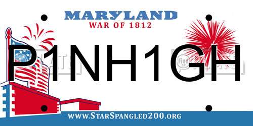 P1NH1GH Maryland License Plate
