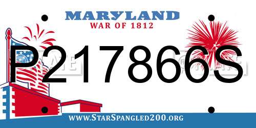 P217866S Maryland License Plate