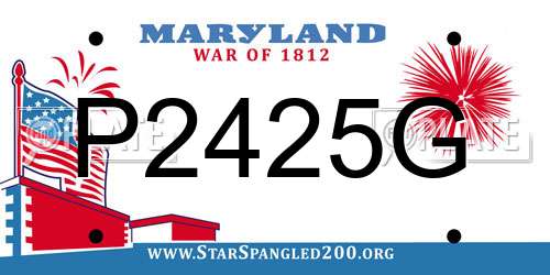 P2425G Maryland License Plate