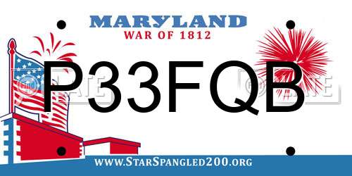 P33FQB Maryland License Plate