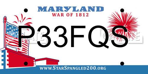 P33FQS Maryland License Plate
