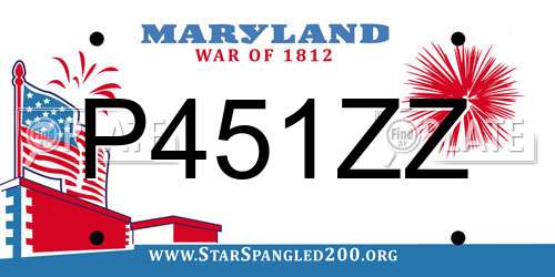 P451ZZ Maryland License Plate