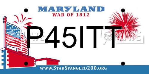 P45ITT Maryland License Plate