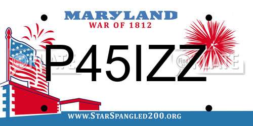 P45IZZ Maryland License Plate