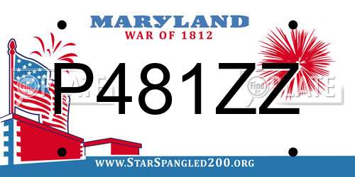 P481ZZ Maryland License Plate