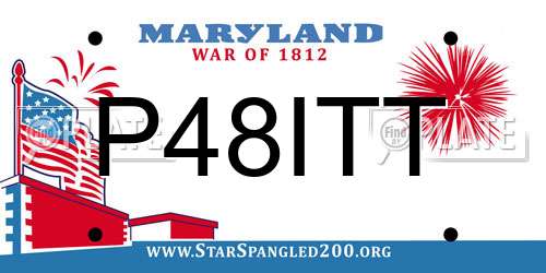 P48ITT Maryland License Plate