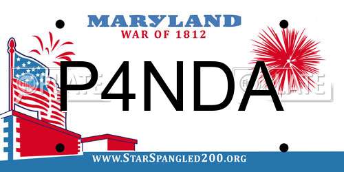 P4NDA Maryland License Plate