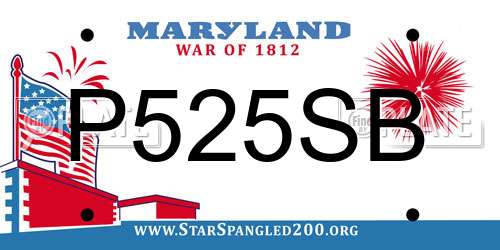 P525SB Maryland License Plate