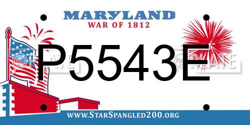 P5543E Maryland License Plate