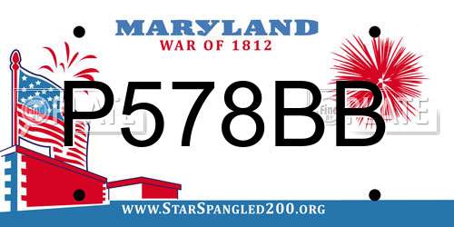 P578BB Maryland License Plate