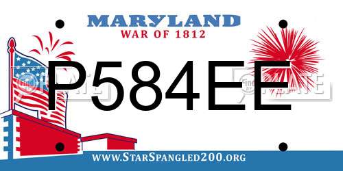 P584EE Maryland License Plate