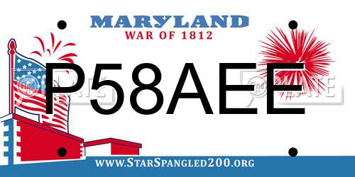 P58AEE Maryland License Plate