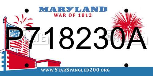 P718230A Maryland License Plate