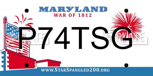P74TSG Maryland License Plate