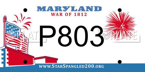 P803 Maryland License Plate
