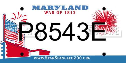 P8543E Maryland License Plate