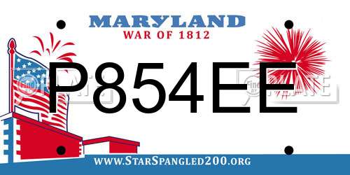 P854EE Maryland License Plate