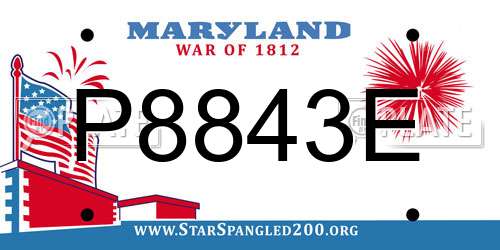 P8843E Maryland License Plate