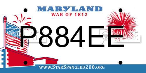 P884EE Maryland License Plate