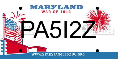 PA5I2Z Maryland License Plate