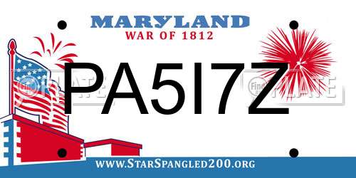 PA5I7Z Maryland License Plate