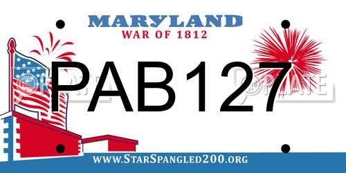 PAB127 Maryland License Plate