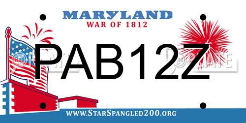 PAB12Z Maryland License Plate