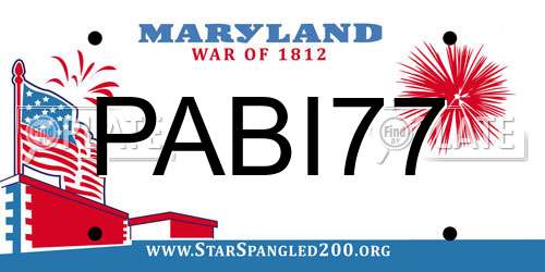 PABI77 Maryland License Plate