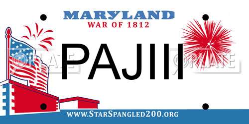 PAJIII Maryland License Plate