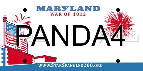 PANDA4 Maryland License Plate