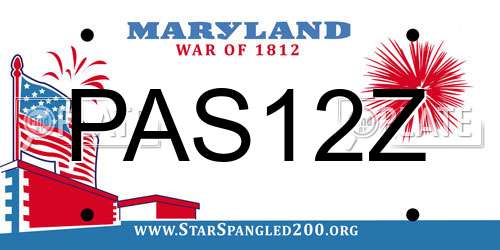 PAS12Z Maryland License Plate