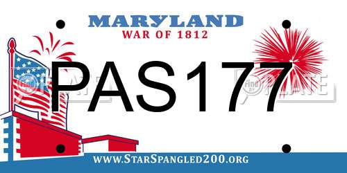 PAS177 Maryland License Plate